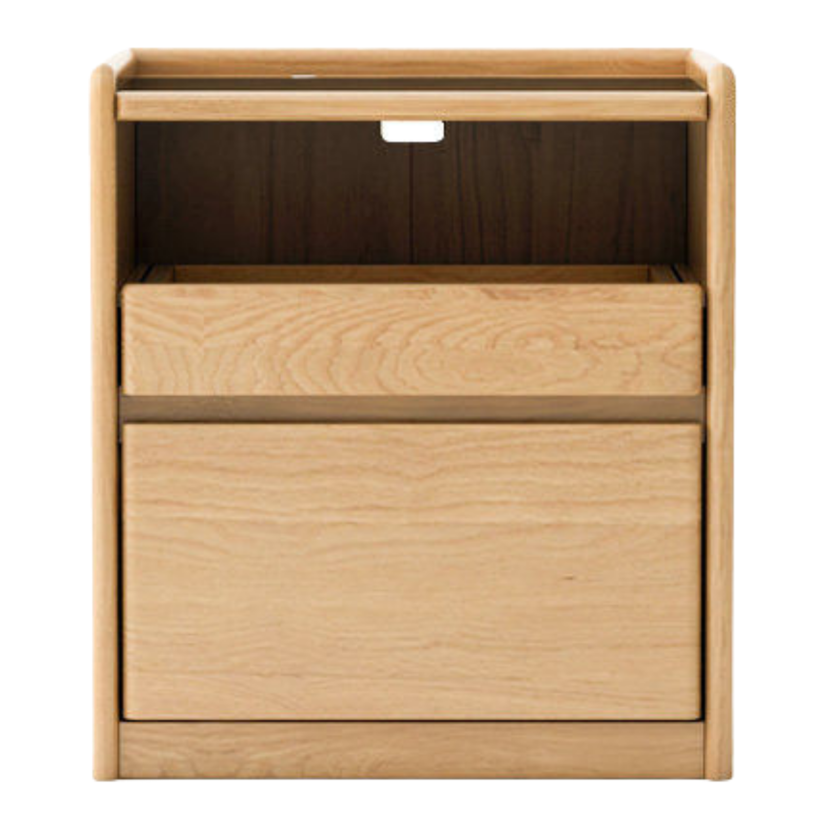 Russian White Oak, Black Walnut, Oak, Ash, Sandalwood Solid Wood Nightstand Socket, Lamp.