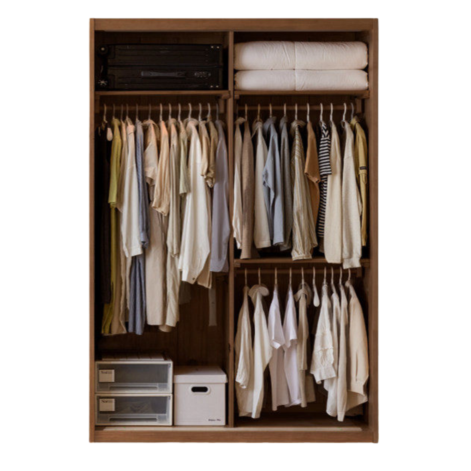 Ash Solid Wood Modern Wardrobe With Sliding Doors