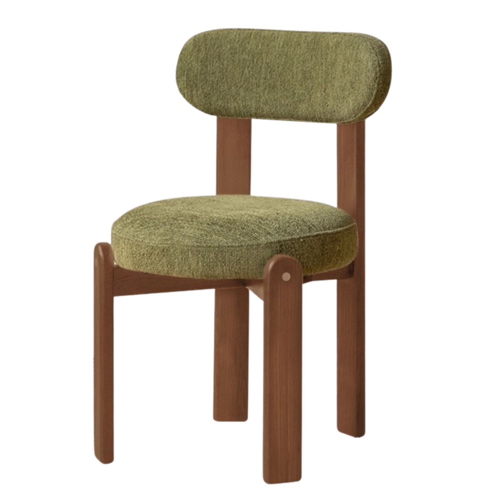 Set 4pcs Black Walnut Solid Wood, Solid Rubberwood Wood Upholstered Dining Chair, Modern Organic