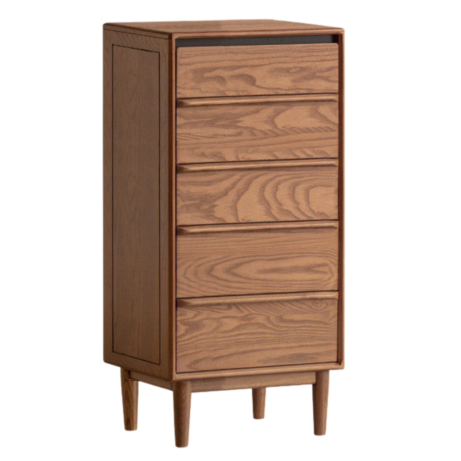 Ash Solid Wood Modern Side Cabinet with Shelved Interior