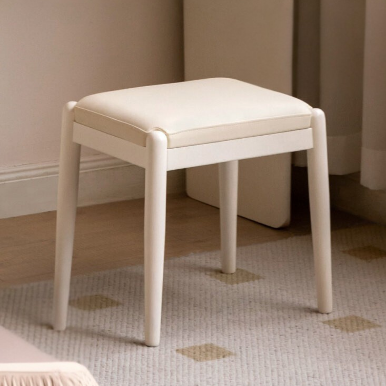 Birch Solid Wood, Solid Rubberwood Modern Simple Makeup Stool