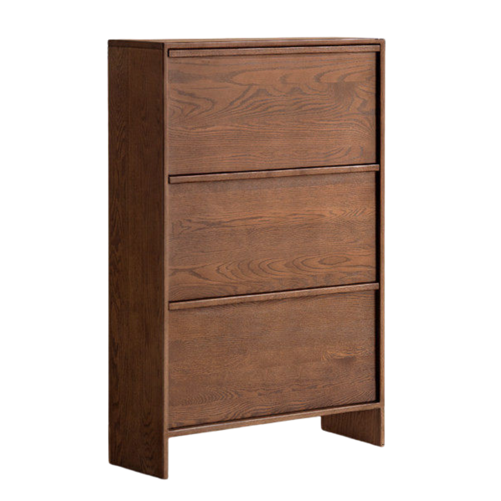 Oak Solid Wood Shoe Cabinet with Wabi-Sabi Style Storage Design