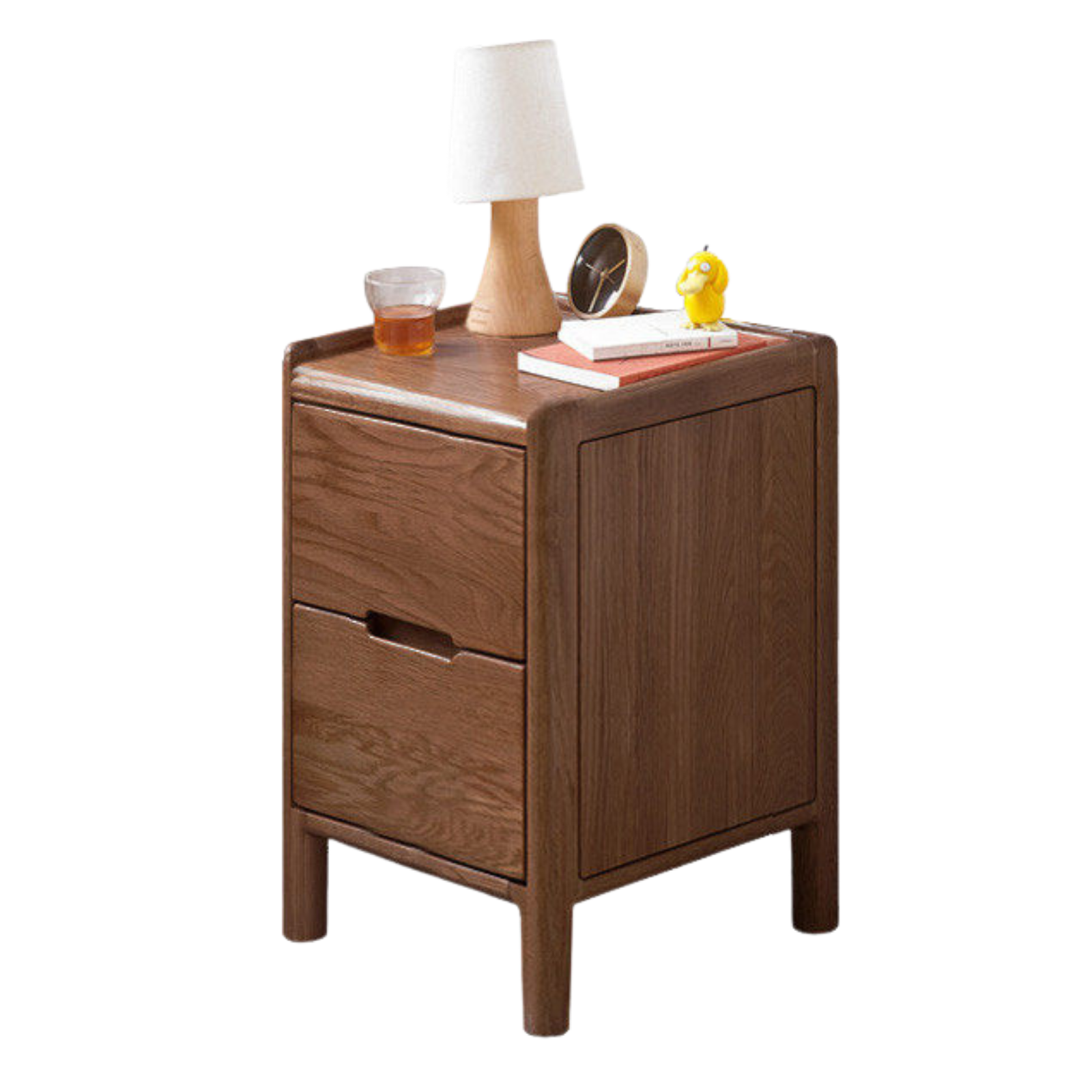 Oak Solid Wood, Solid Rubberwood Nordic Style Nightstand