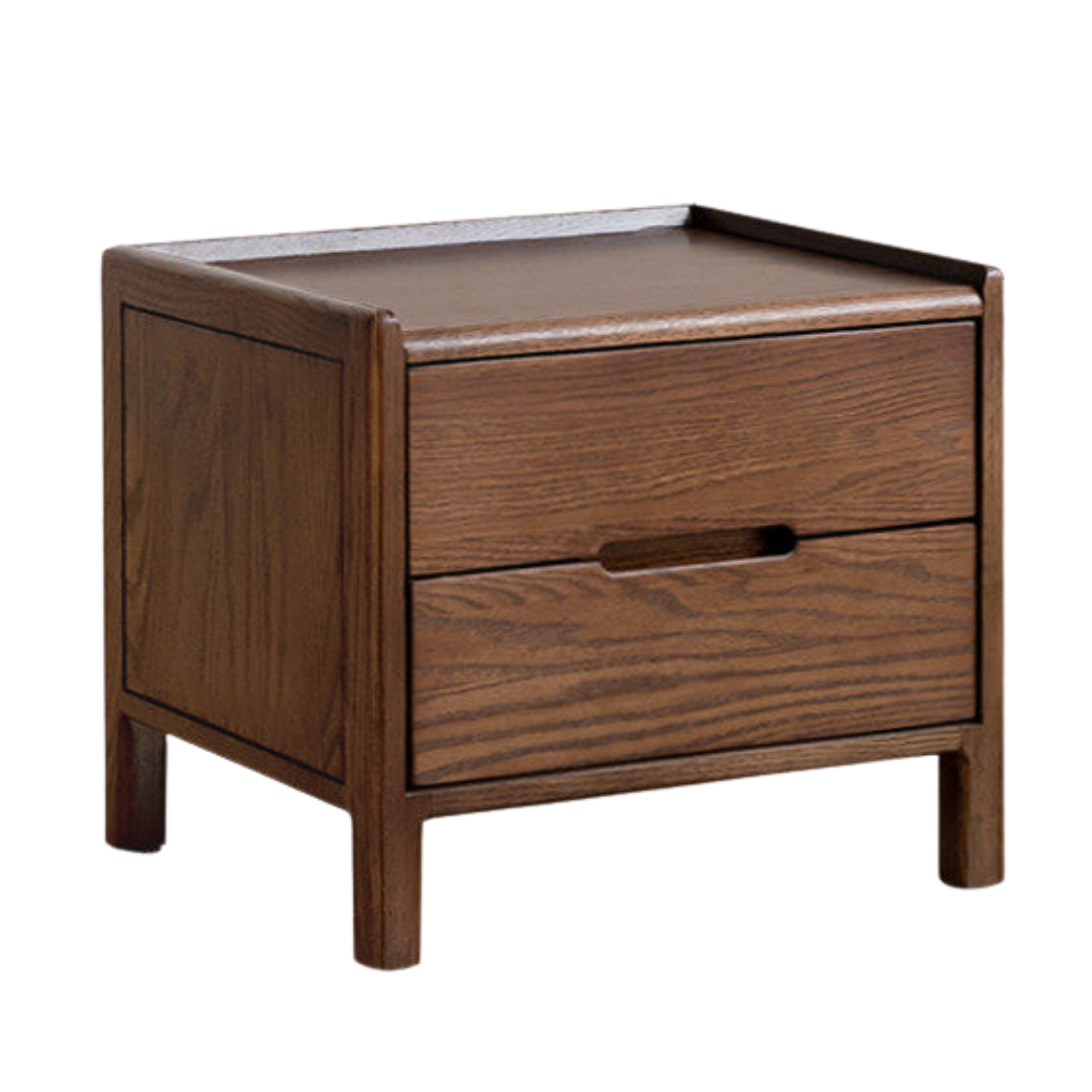 Oak Solid Wood, Solid Rubberwood Nordic Style Nightstand