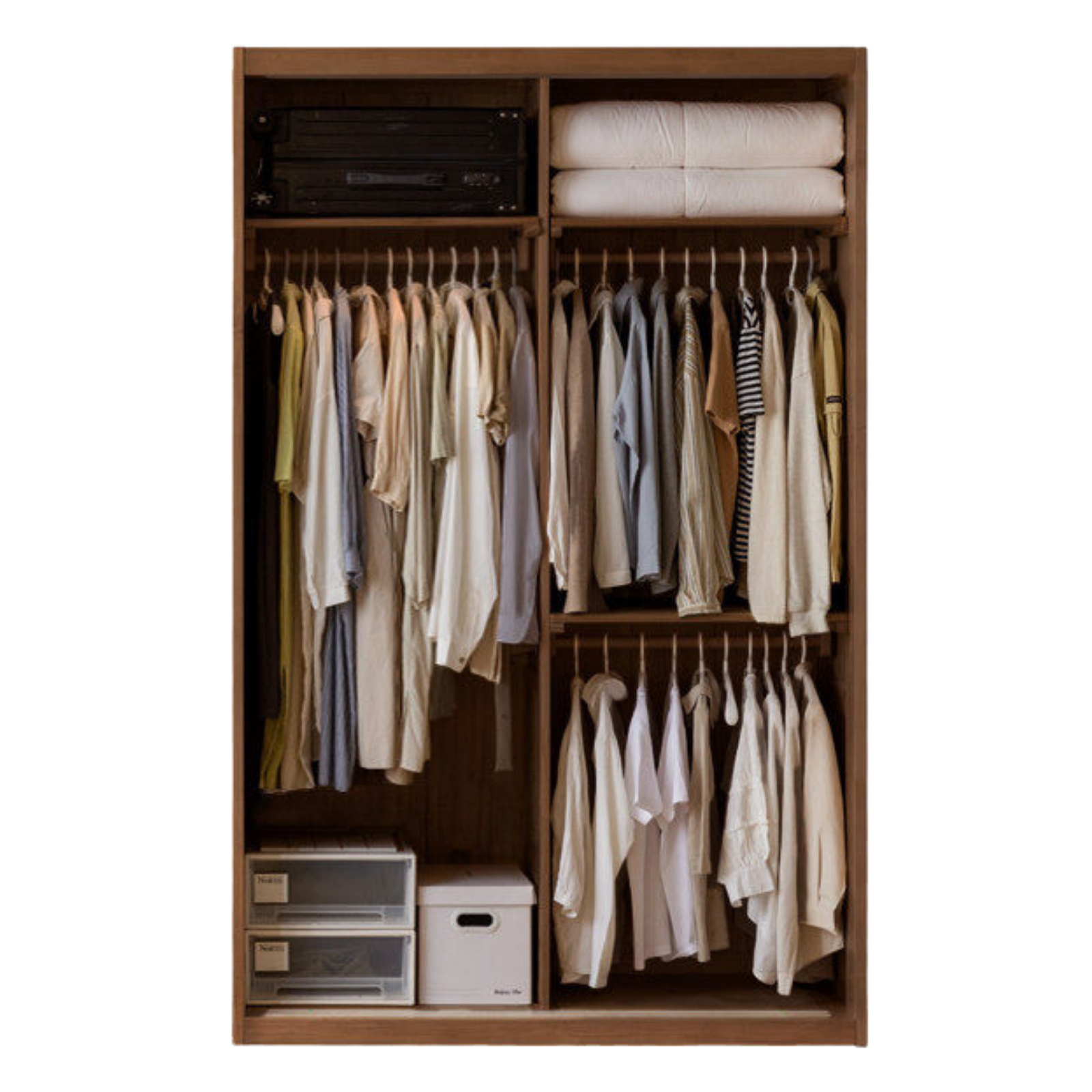 Ash Solid Wood Modern Wardrobe With Sliding Doors