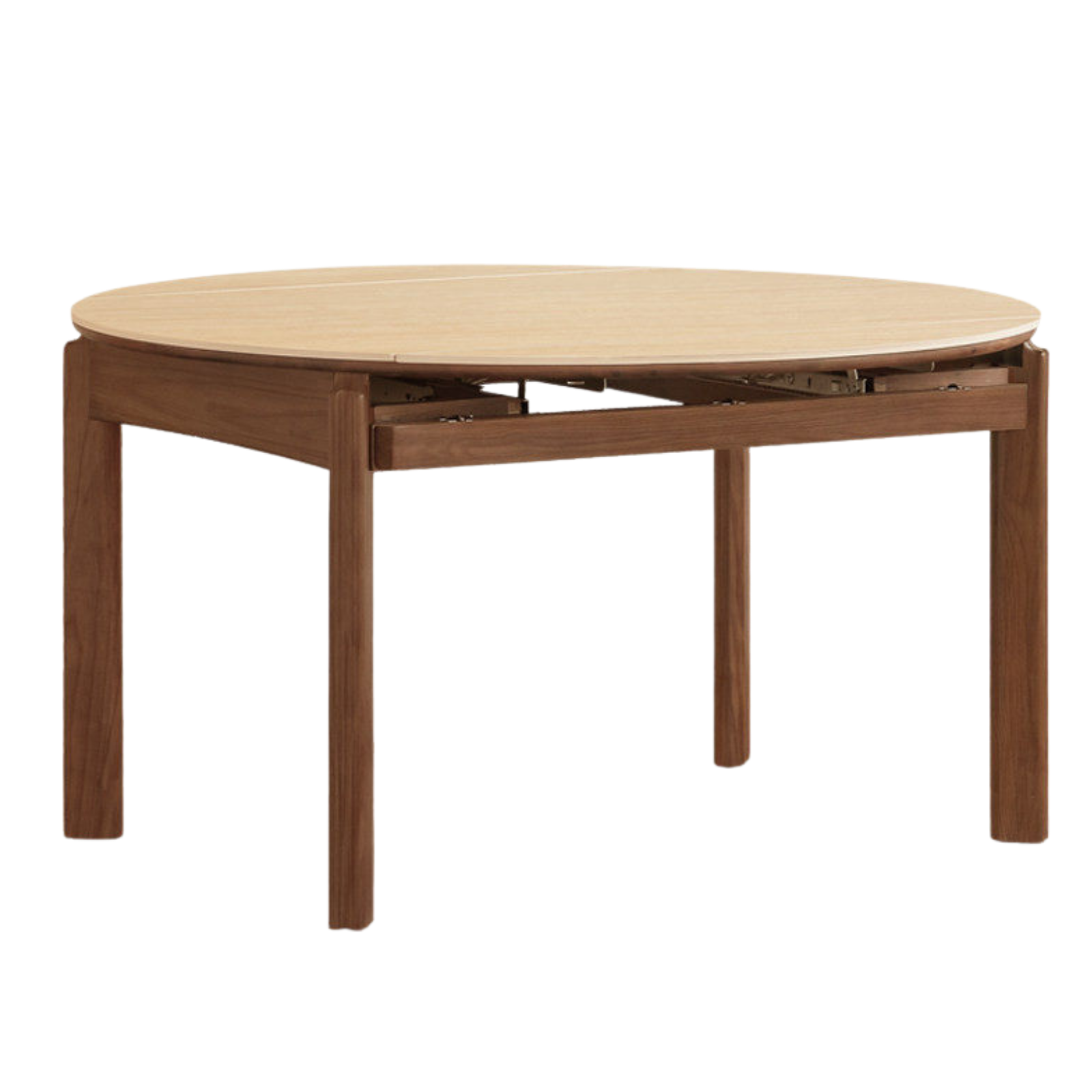 Black Walnut, Ash Solid Wood Folding Dining Table with Rock Plate Round Top