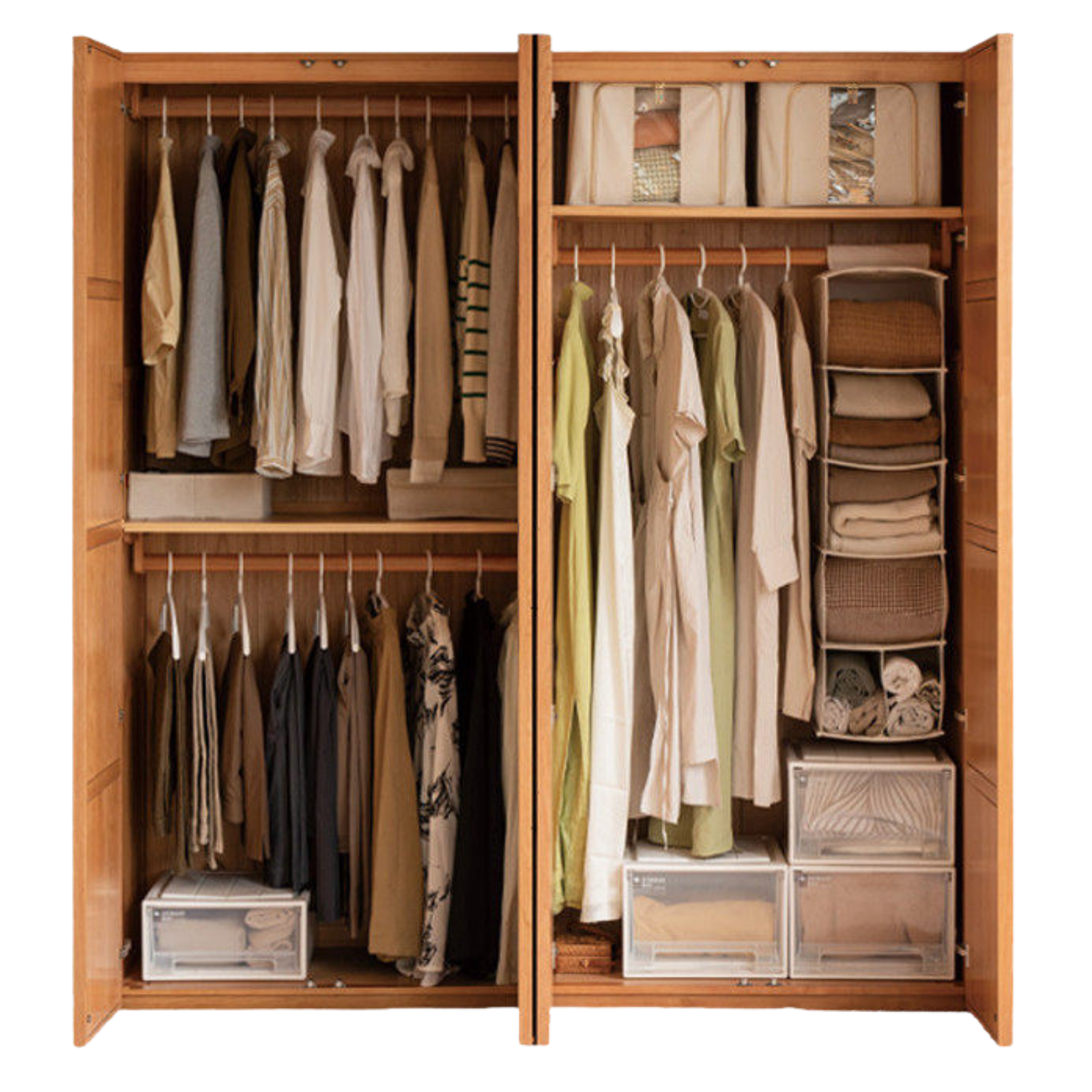 Cherry Wood Wardrobe Retro Style Skeleton Line.