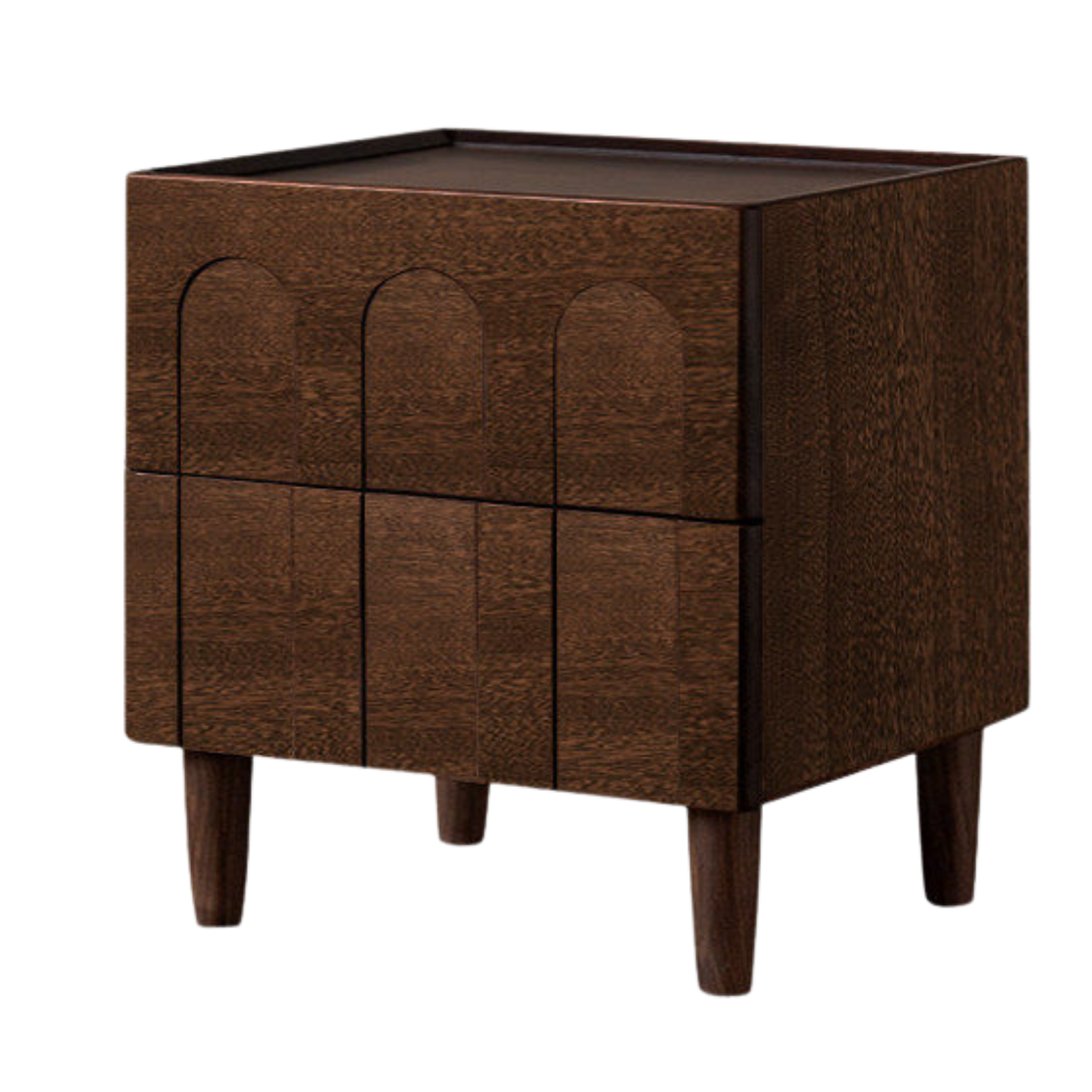Black Walnut, Poplar, Sandalwood Solid Wood Modern Simple Nightstand.