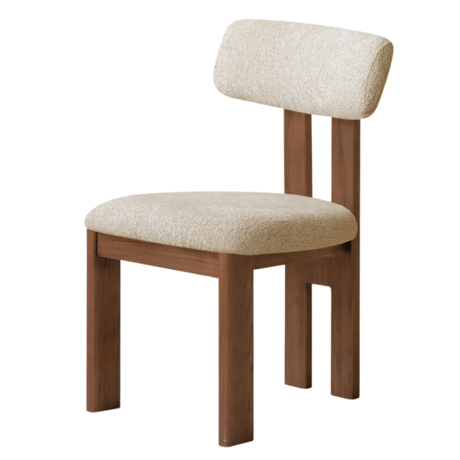 4 pcs -Oak, Black walnut solid wood Upholstered Dining Chair, Postmodern Retro