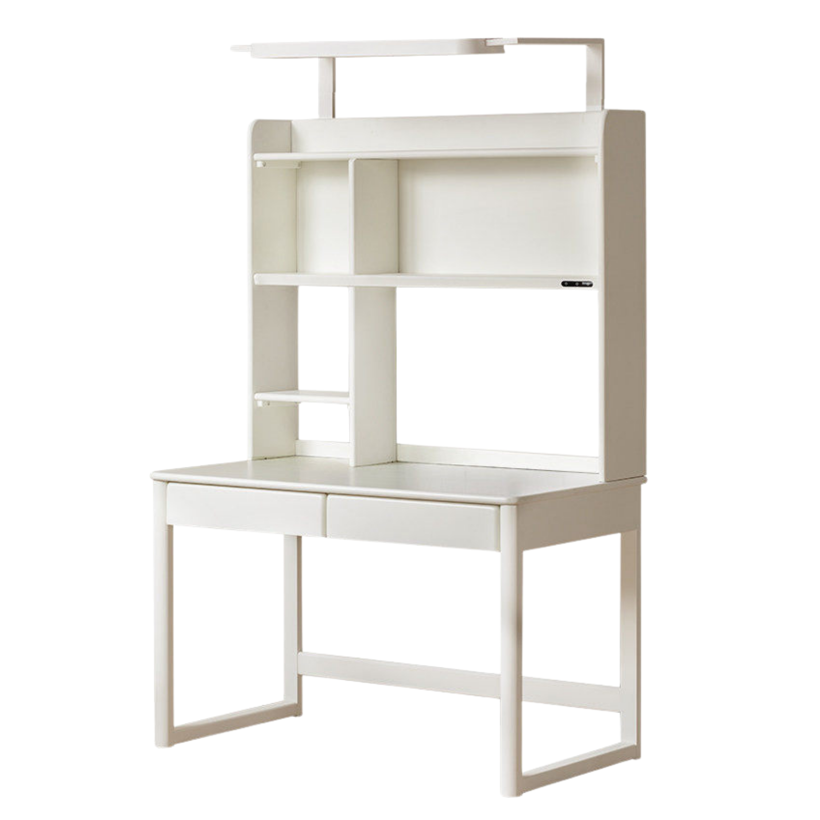 Poplar Solid Wood Cream Style Bookshelf Integrated Kids Table