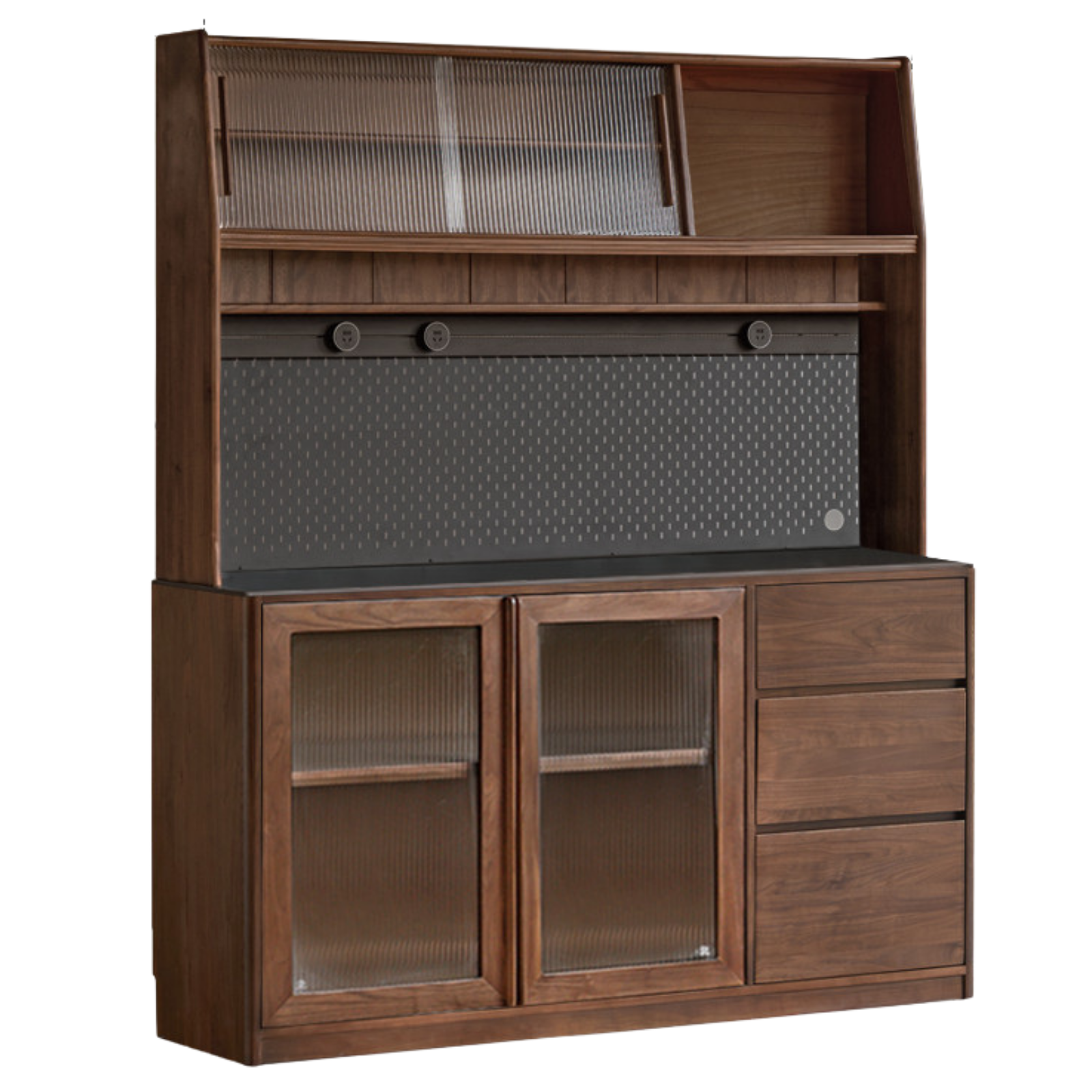 Black Walnut, Ash, Sandalwood Solid Wood Sideboard Hole Storage