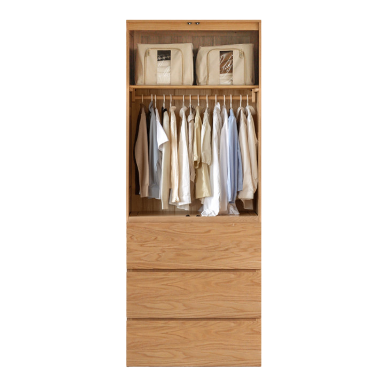 Oak, Ash Solid Wood Sectional Wardrobe