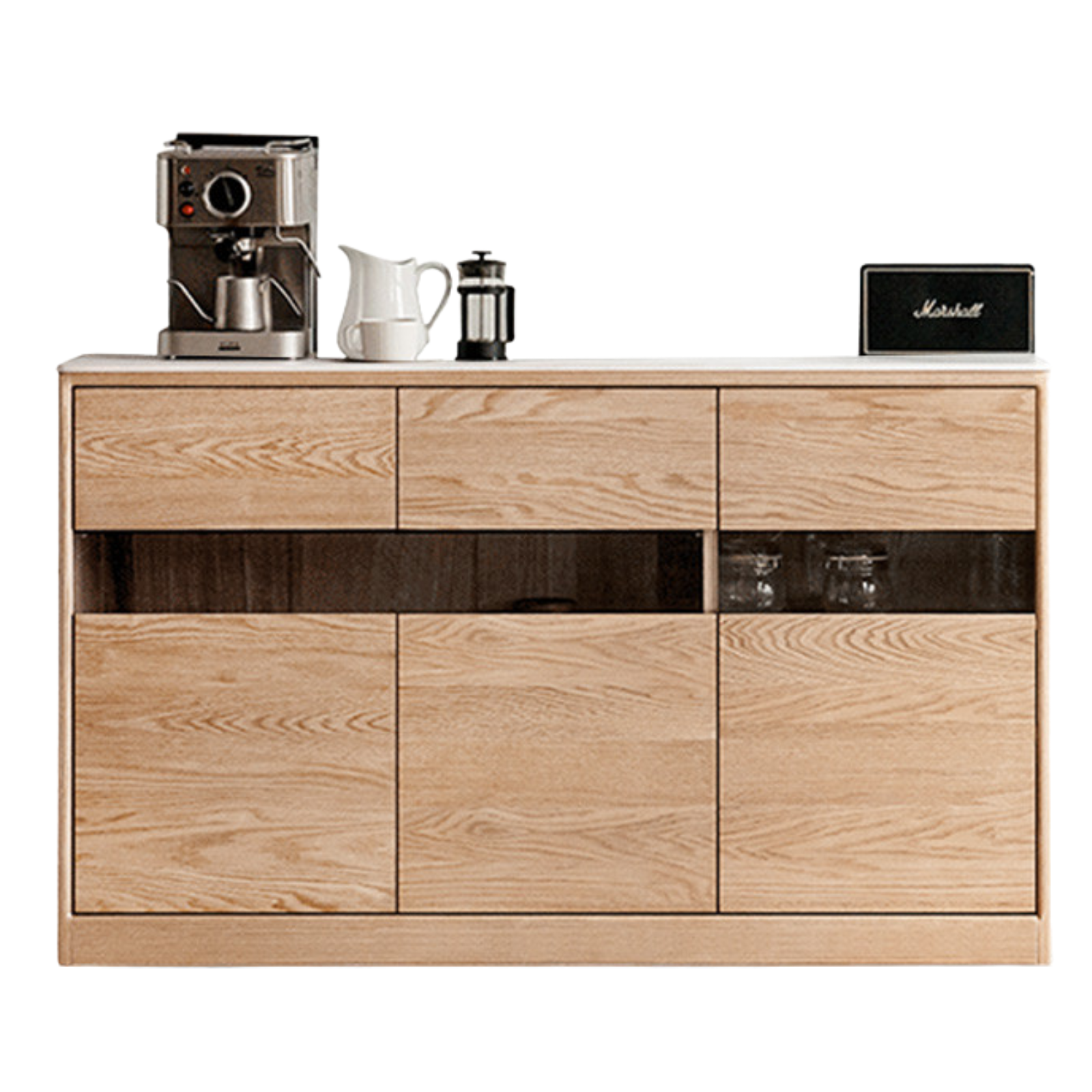 Oak, Ash Solid Wood Sideboard Modern Buffet Cabinet