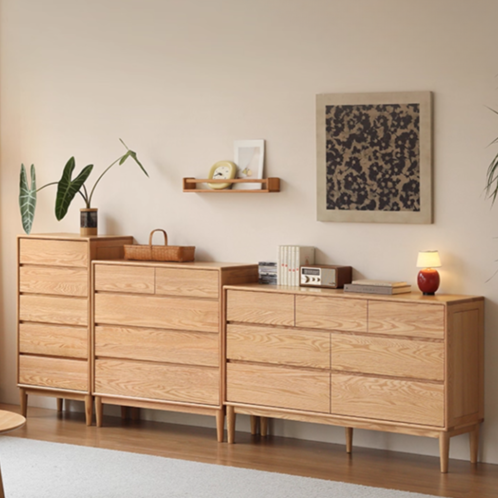 Oak Solid Wood Five-Drawer Chest