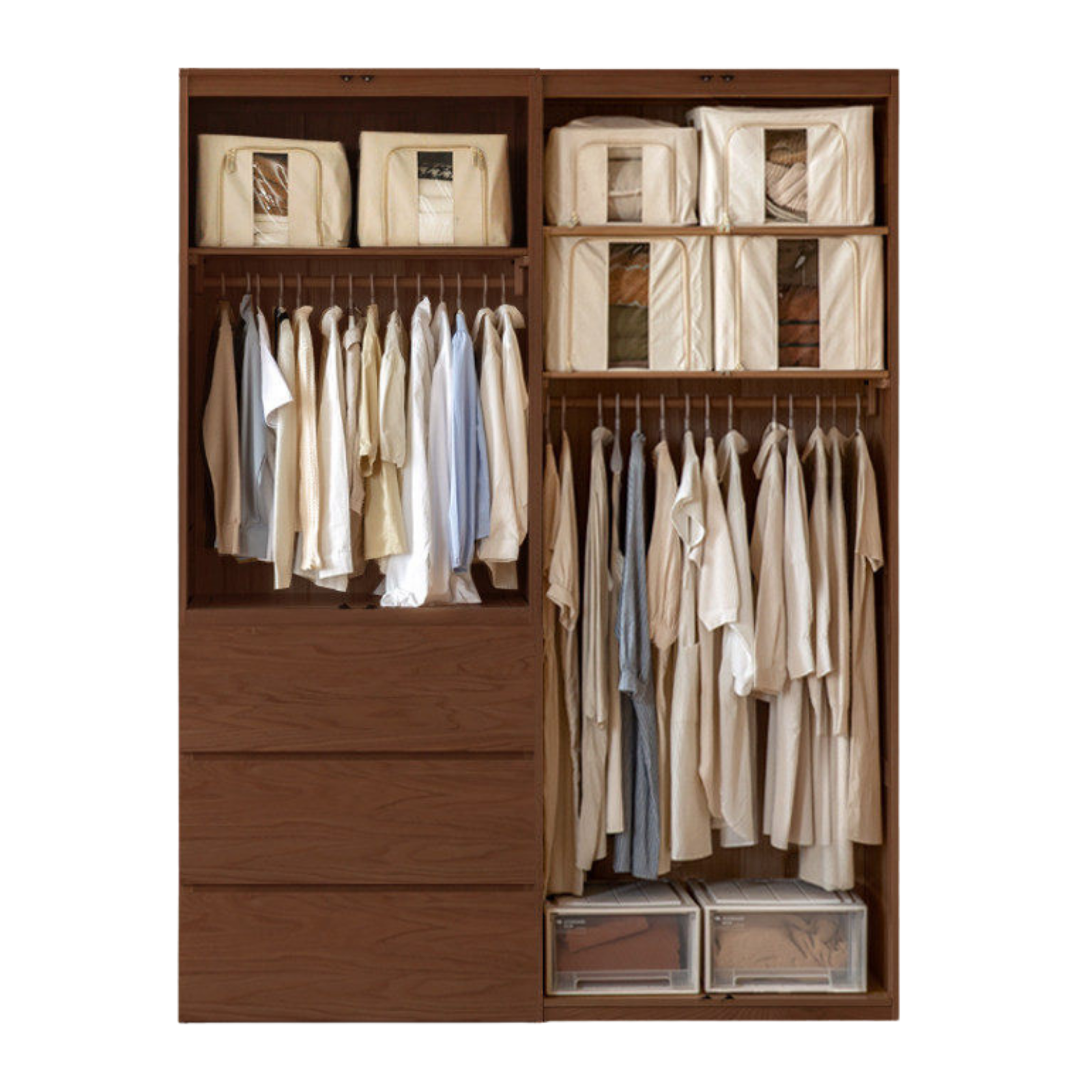 Oak, Ash Solid Wood Sectional Wardrobe