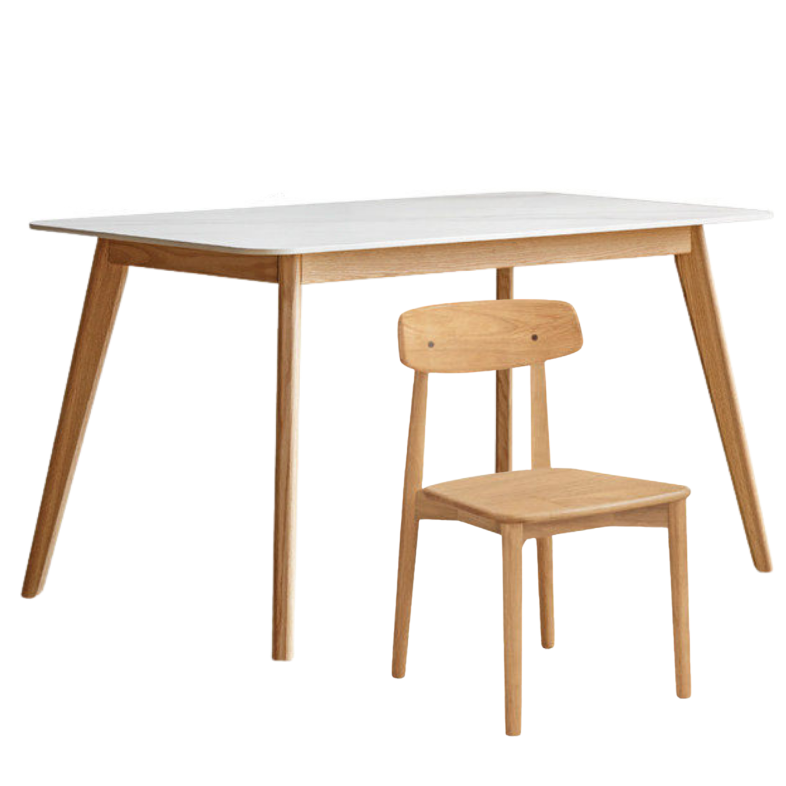 Oak Solid Wood, Solid RubberWood Rock Modern Dining Table