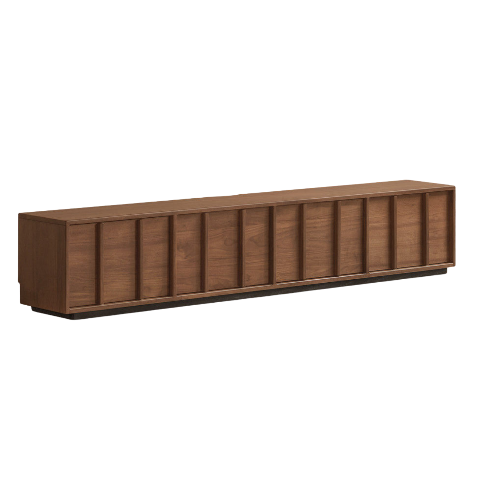 Black Walnut, Oak Solid Wood TV Cabinet with Low Platform Design and Storage