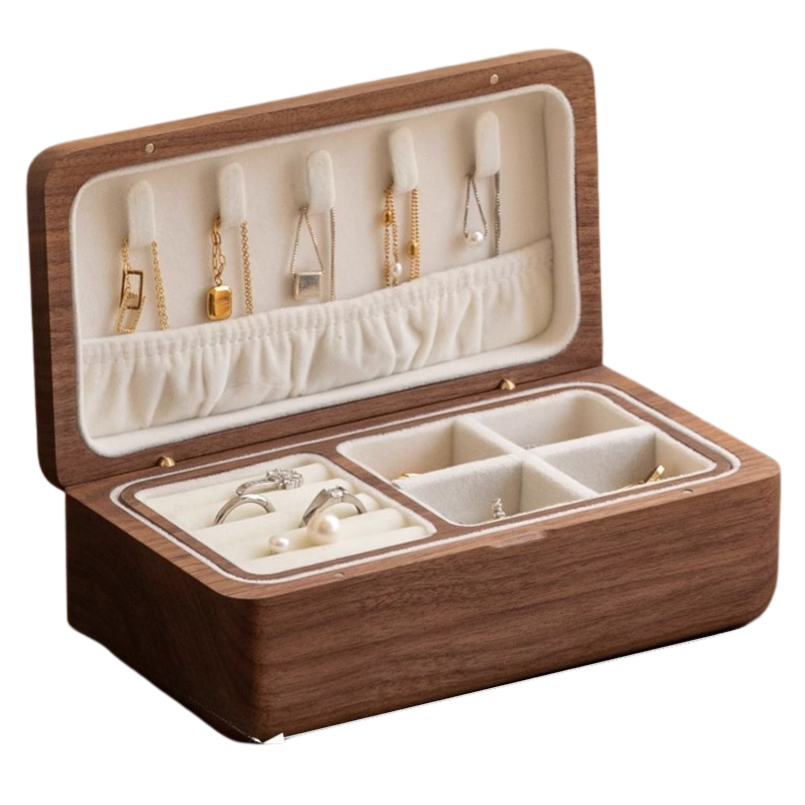 Black Walnut, Cherry Solid Wood Jewelry Box