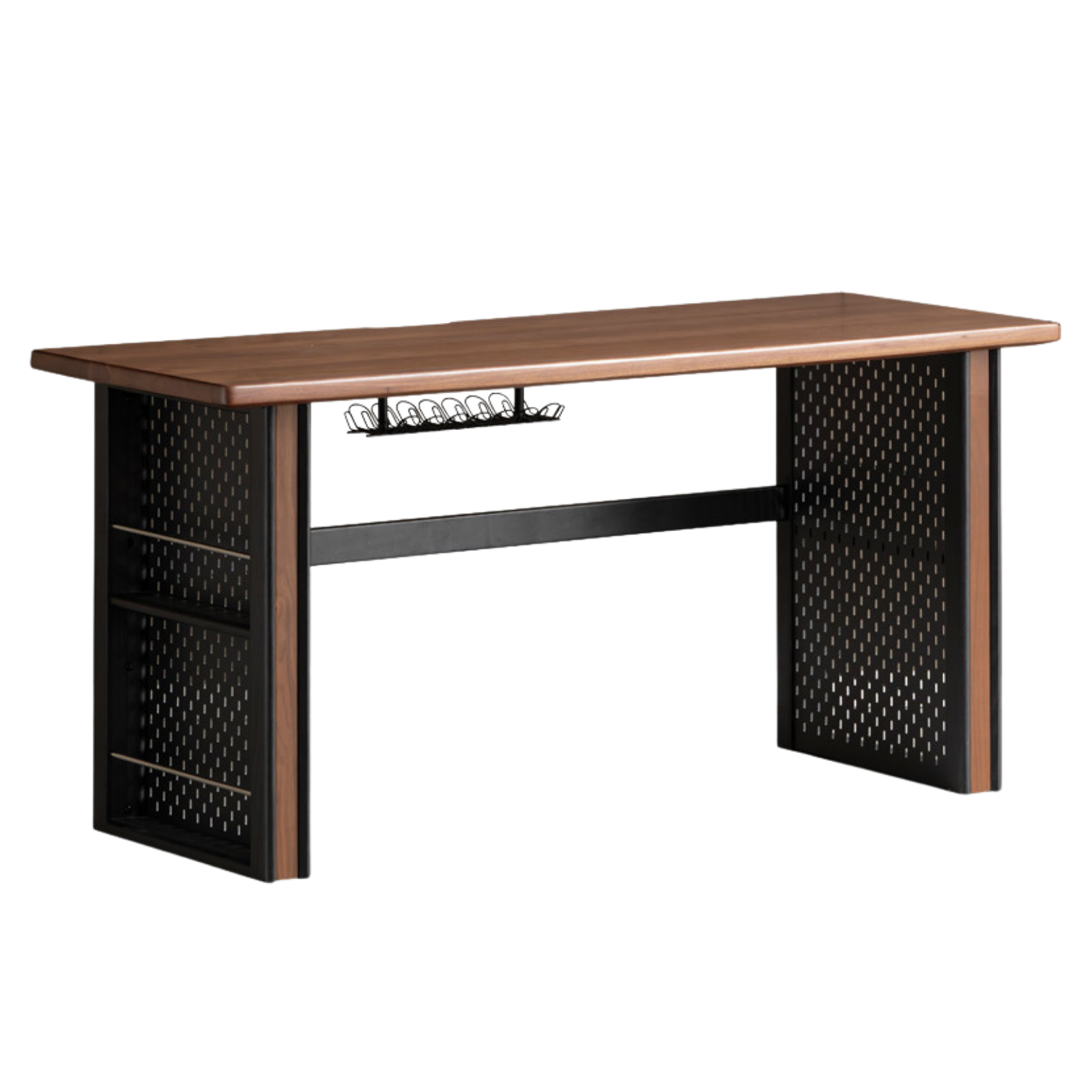 Black Walnut, Merbau Solid Wood Italian Light Luxury Computer Desk