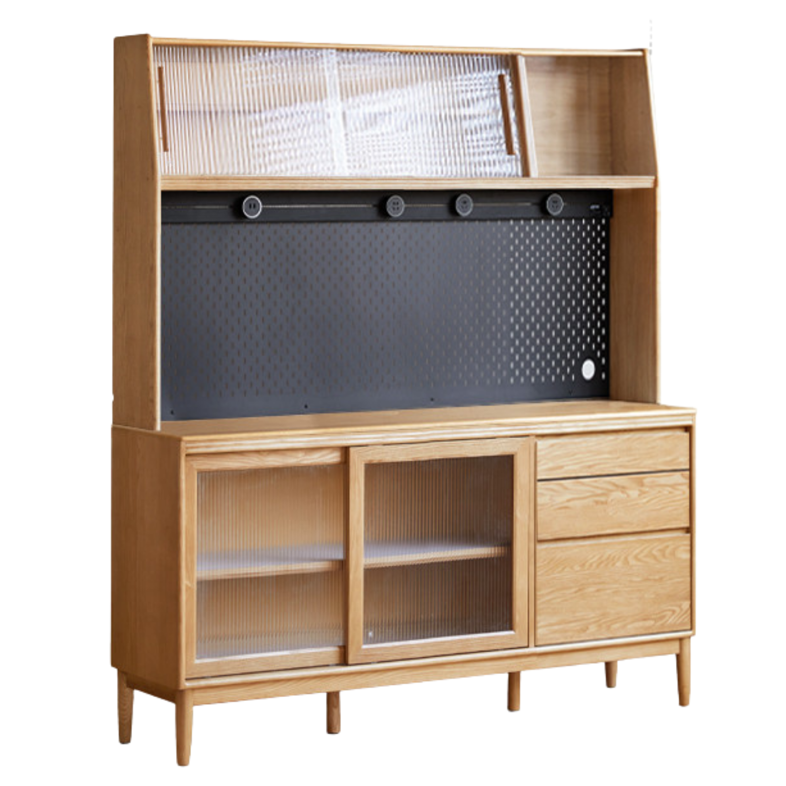 Oak, Ash Solid Wood Large Capacity Storage Sideboard