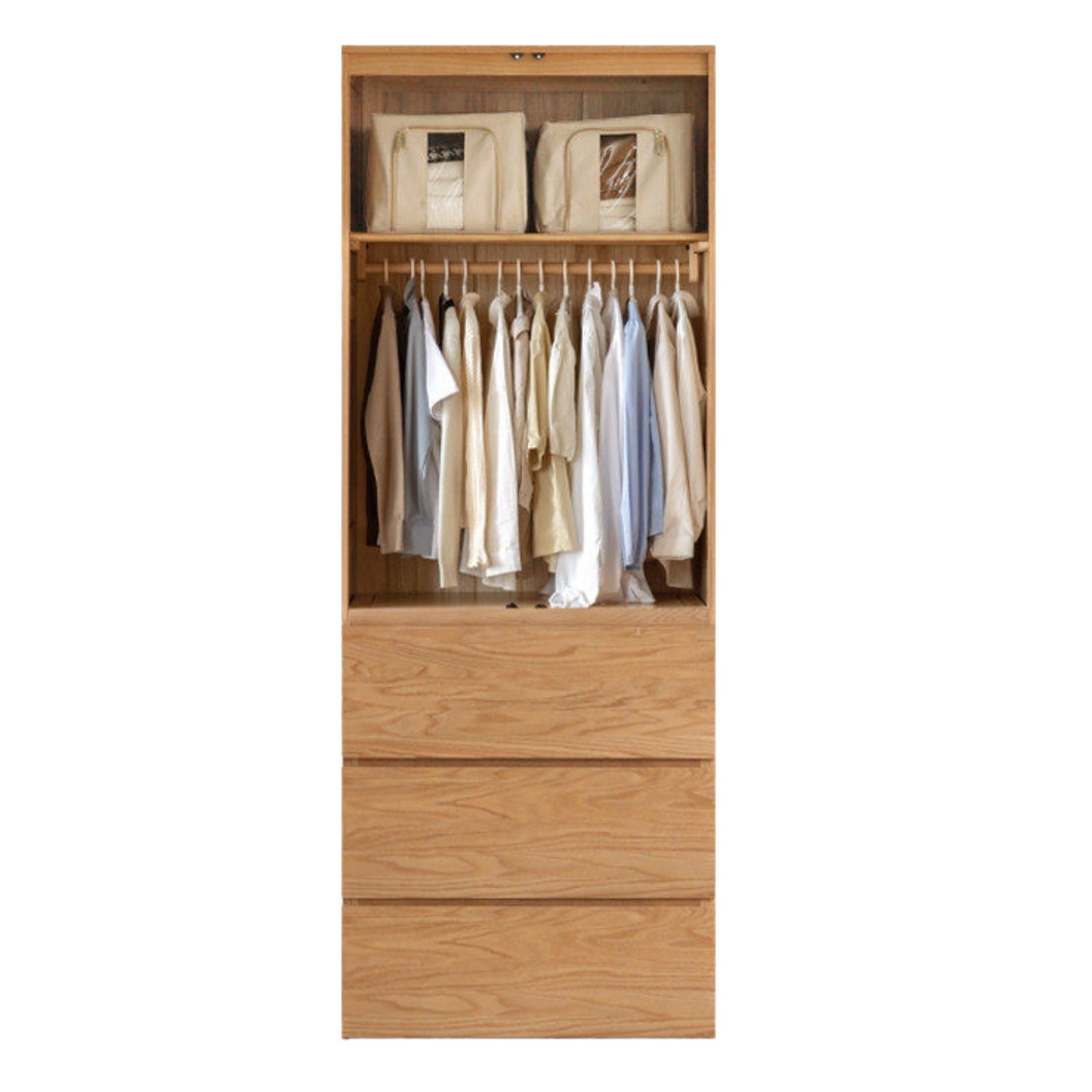 Oak, Ash Solid Wood Sectional Wardrobe