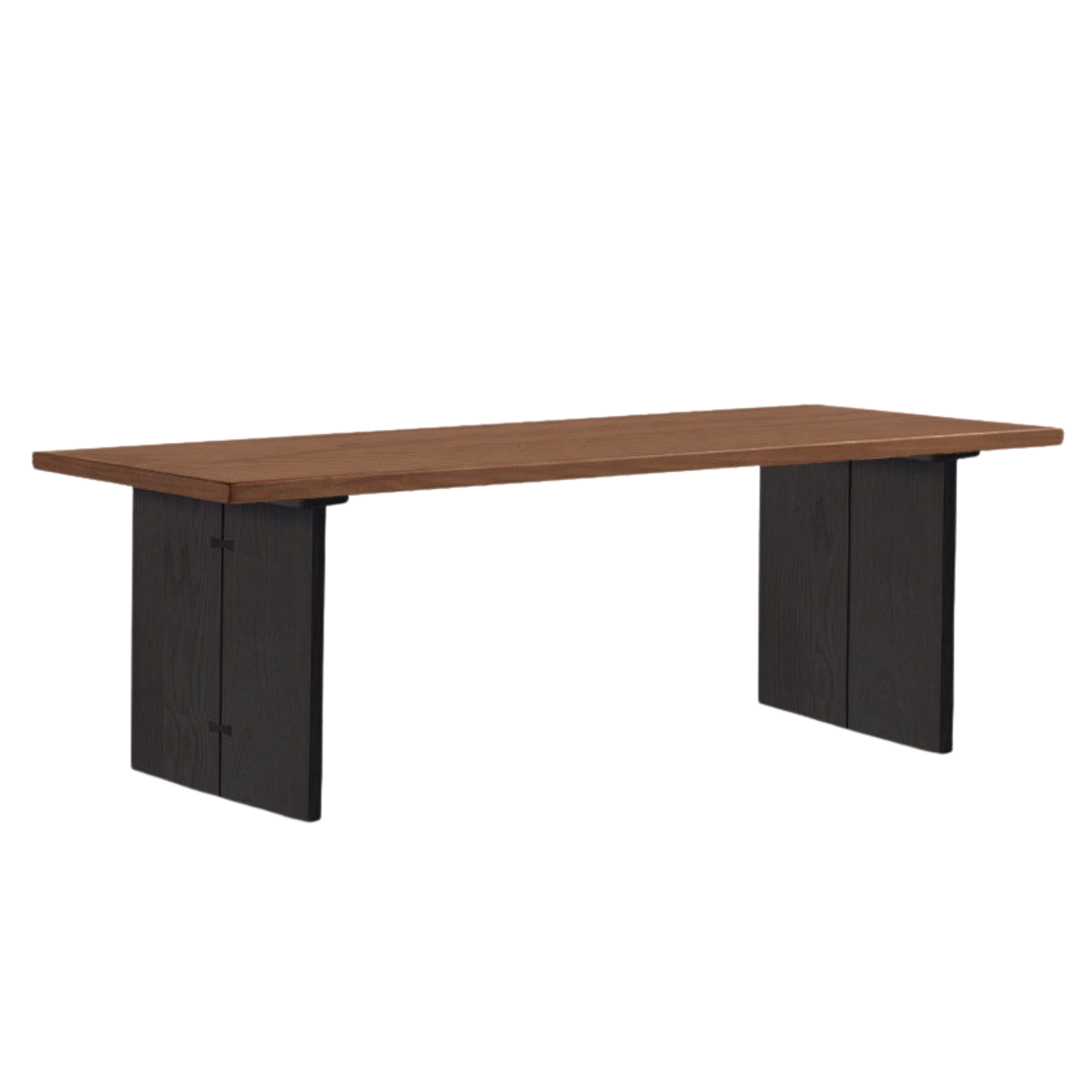 Ash, Black Walnut Solid Wood Wabi-Sabi Dining Table with Thick Live Edge Top
