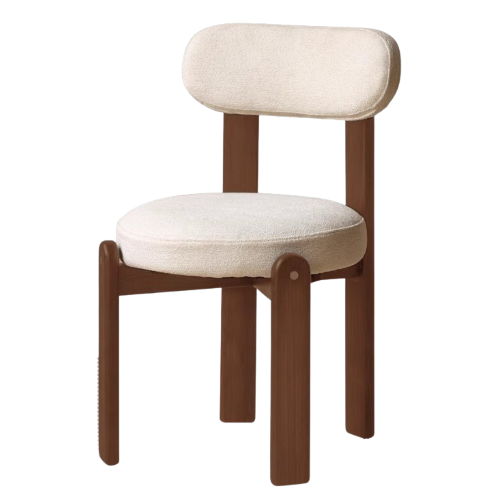 Set 4pcs Black Walnut Solid Wood, Solid Rubberwood Wood Upholstered Dining Chair, Modern Organic