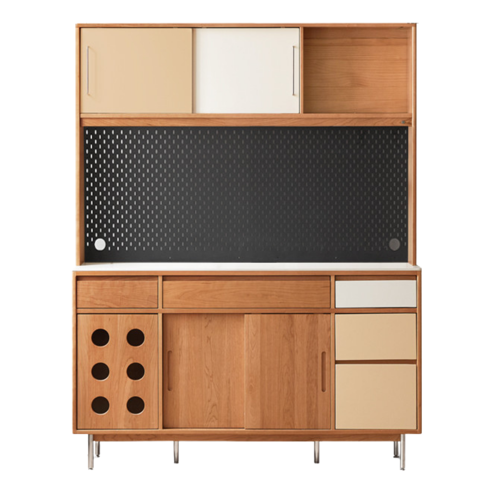 Cherry Solid Wood Medieval Style Retro Sideboard