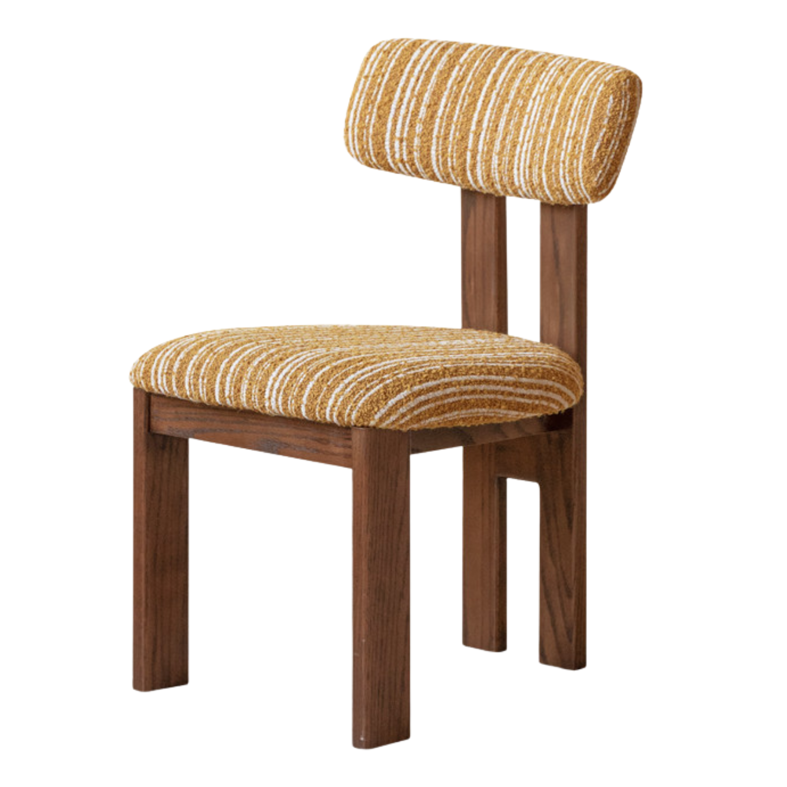 4 pcs -Oak, Black walnut solid wood Upholstered Dining Chair, Postmodern Retro