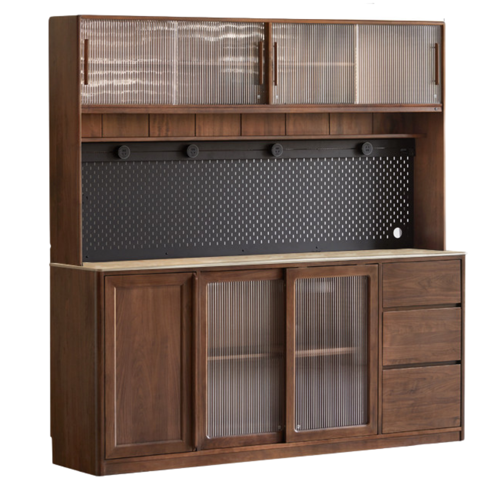 Black Walnut, Ash, Sandalwood Solid Wood Sideboard Hole Storage