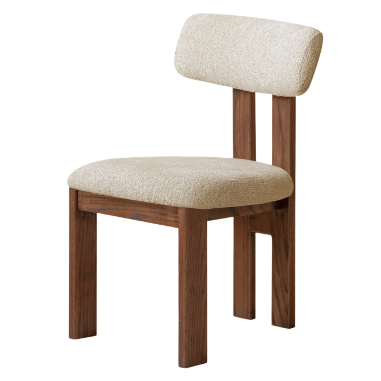 4 pcs -Oak, Black walnut solid wood Upholstered Dining Chair, Postmodern Retro