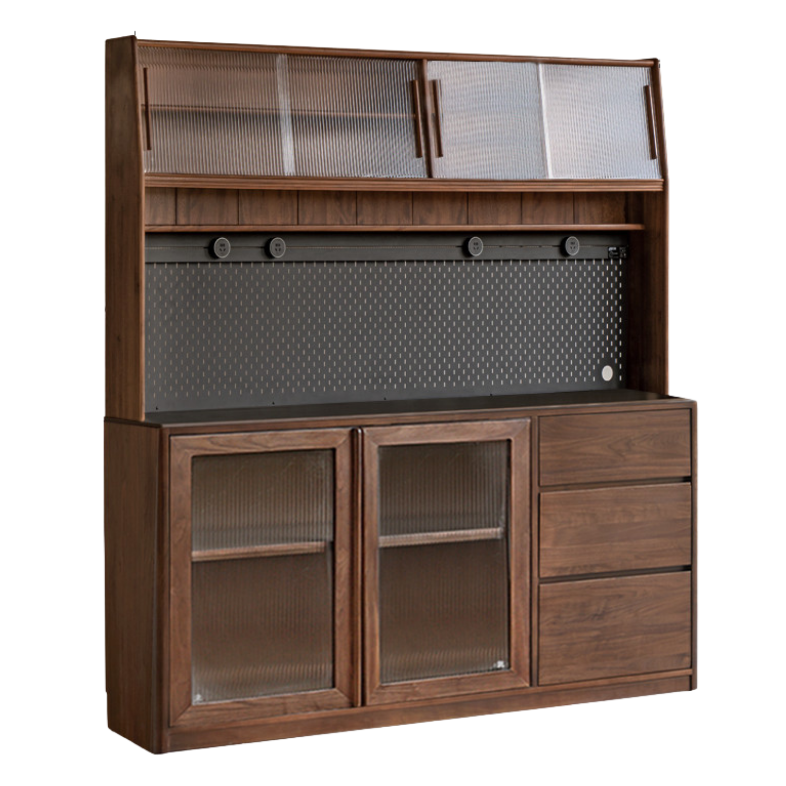 Black Walnut, Ash, Sandalwood Solid Wood Sideboard Hole Storage