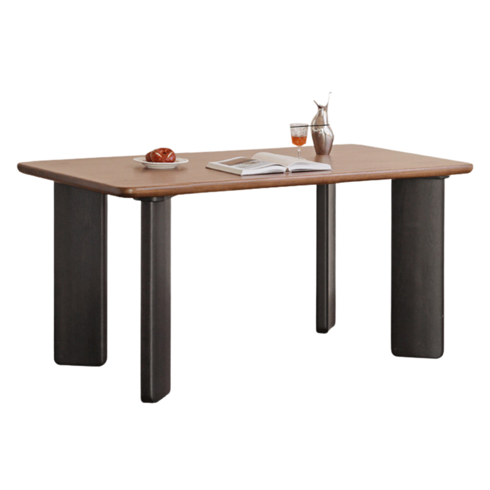 Black Walnut, Ash, Golden Pearwood Solid Wood Light Luxury Rectangular Dining Table