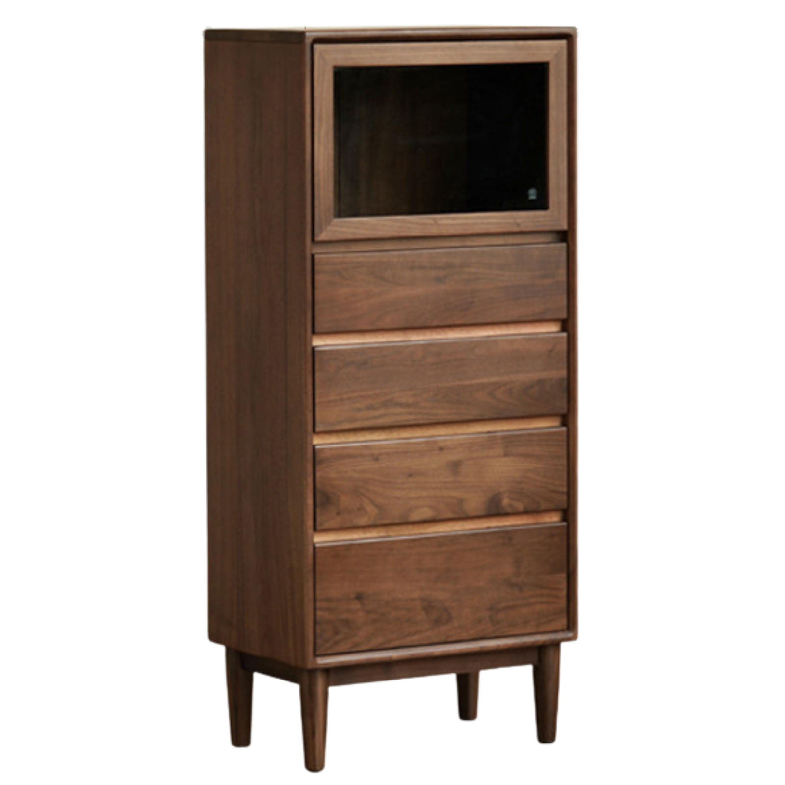 Black Walnut Solid Wood Italian Light Luxury Side Cabinet