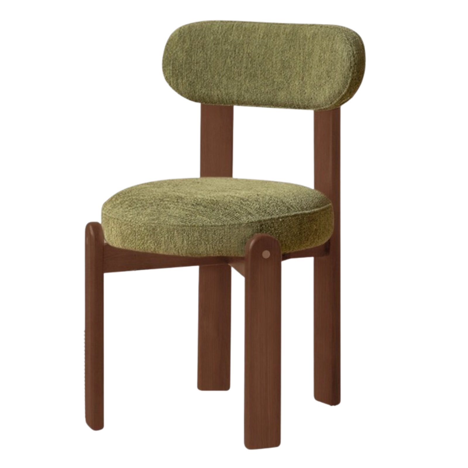 Set 4pcs Black Walnut Solid Wood, Solid Rubberwood Wood Upholstered Dining Chair, Modern Organic