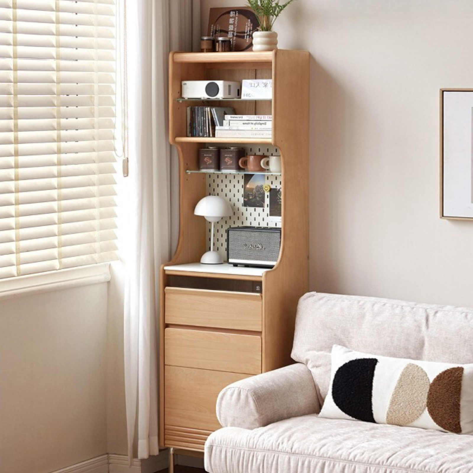 Beech Solid Wood Rock Board Dining Sideboard
