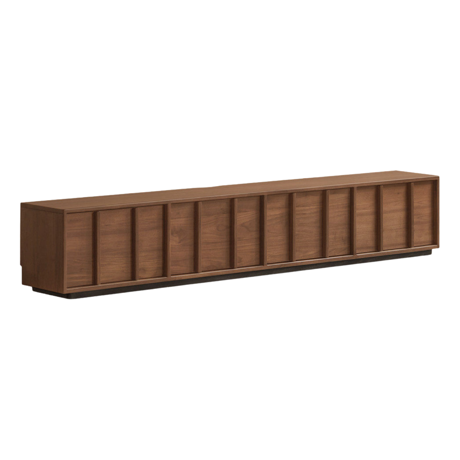 Black Walnut, Oak Solid Wood TV Cabinet with Low Platform Design and Storage