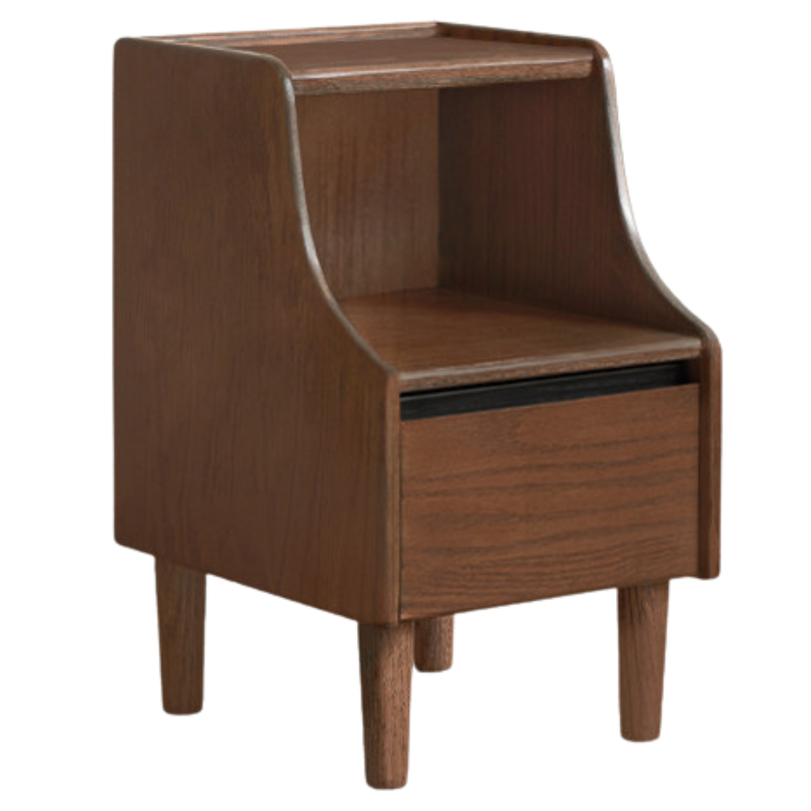 Solid Rubberwood, Oak Solid Wood Nightstand