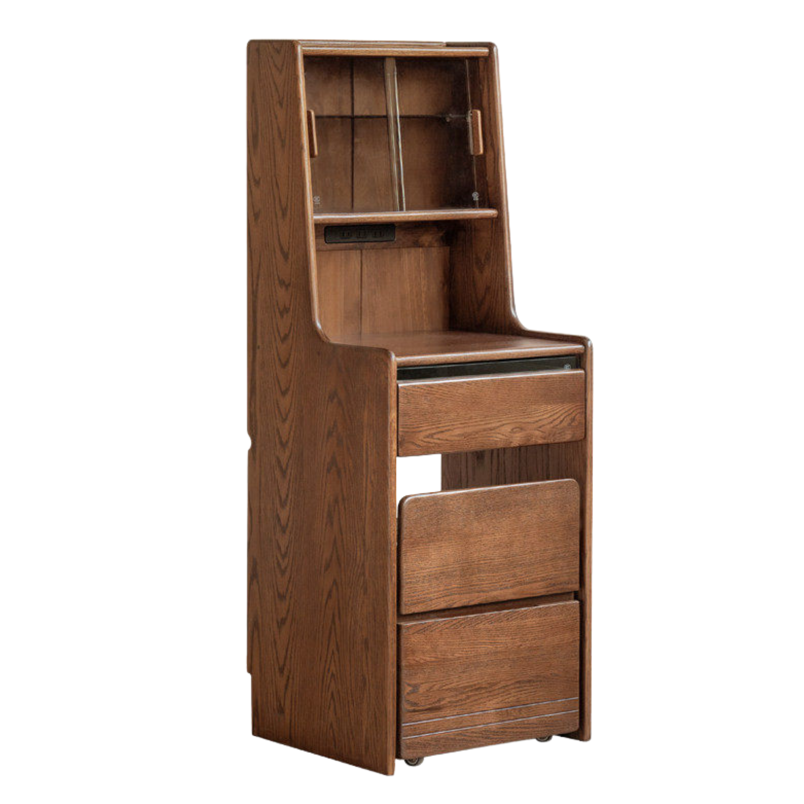 Oak Solid Wood, Rubberwood Solid Vanity Table with Drawers and Modern Minimalist Design