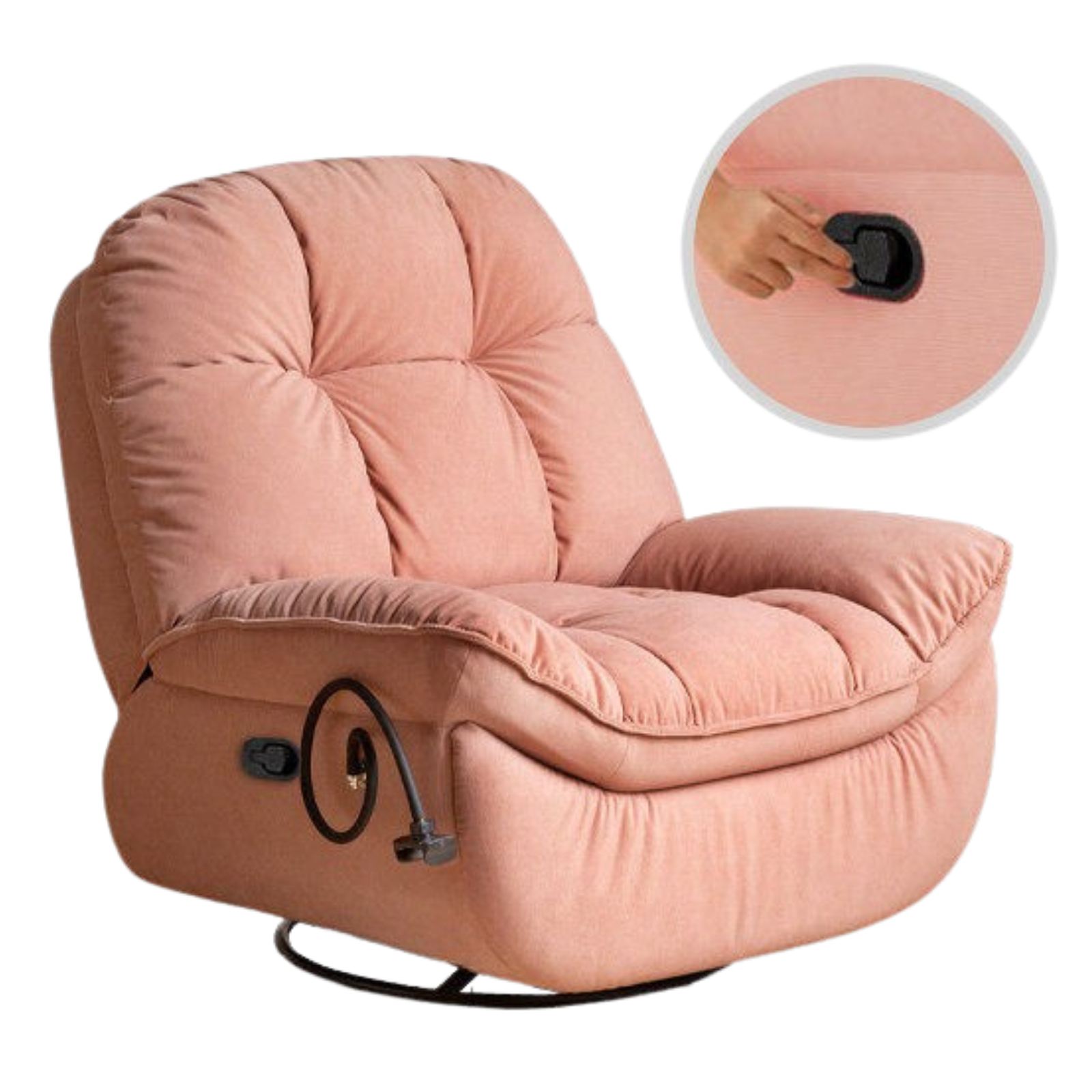 French Vintage Electric Recliner Chair with Cat-Scratch Resistant Fabric