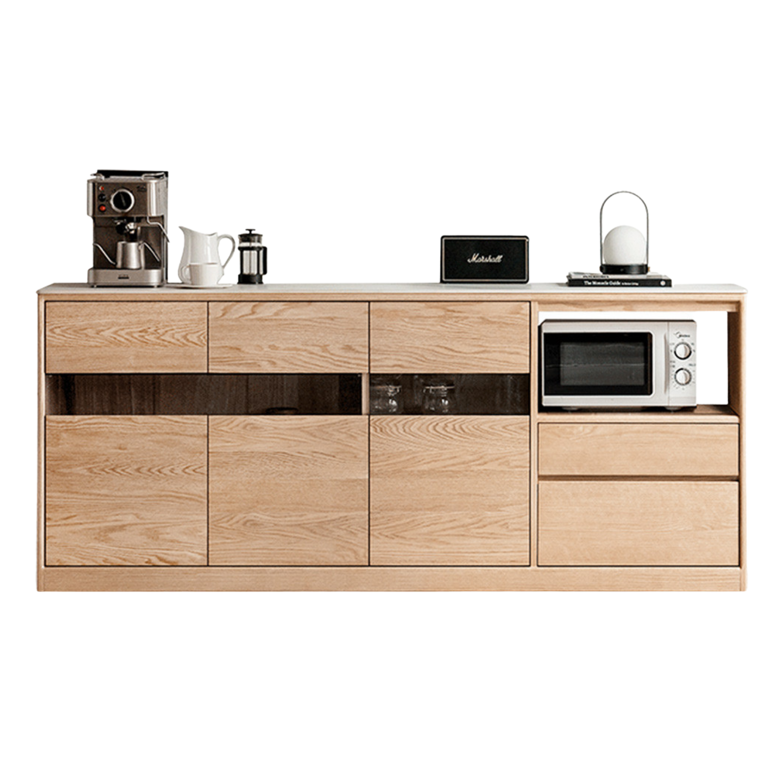 Oak, Ash Solid Wood Sideboard Modern Buffet Cabinet