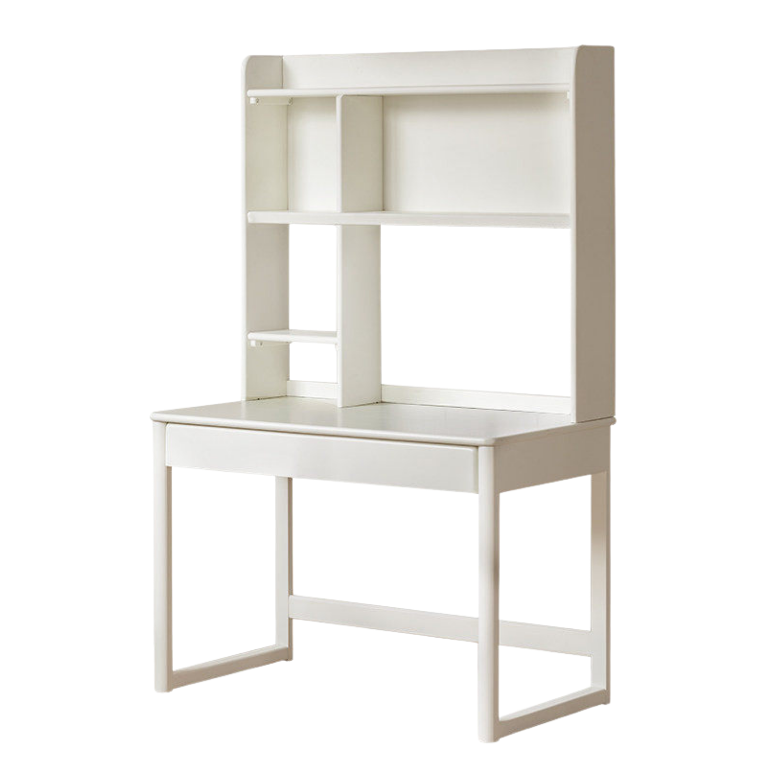Poplar Solid Wood Cream Style Bookshelf Integrated Kids Table