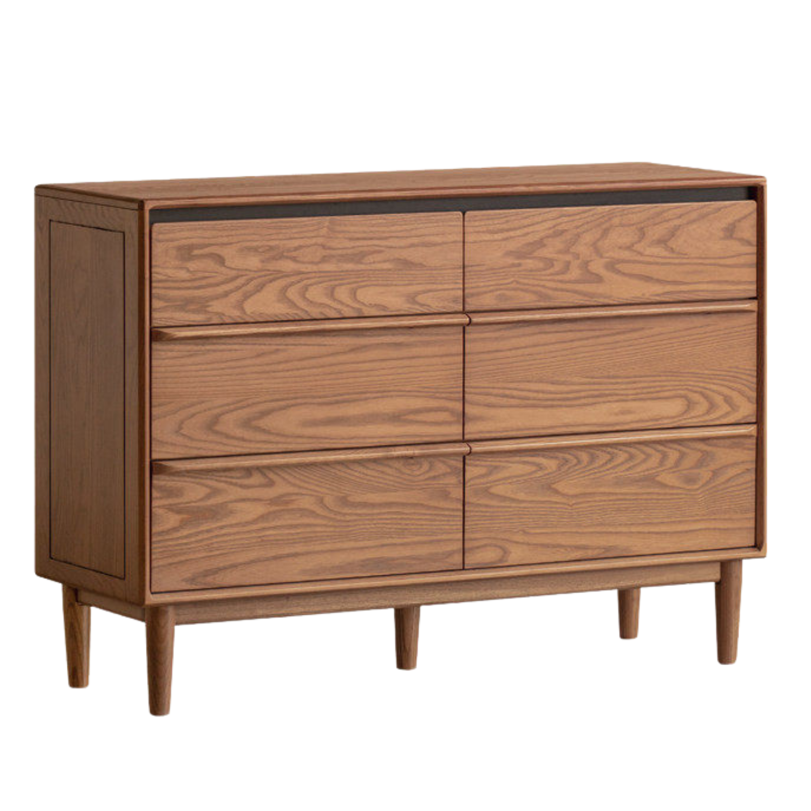 Ash Solid Wood Modern Side Cabinet with Shelved Interior