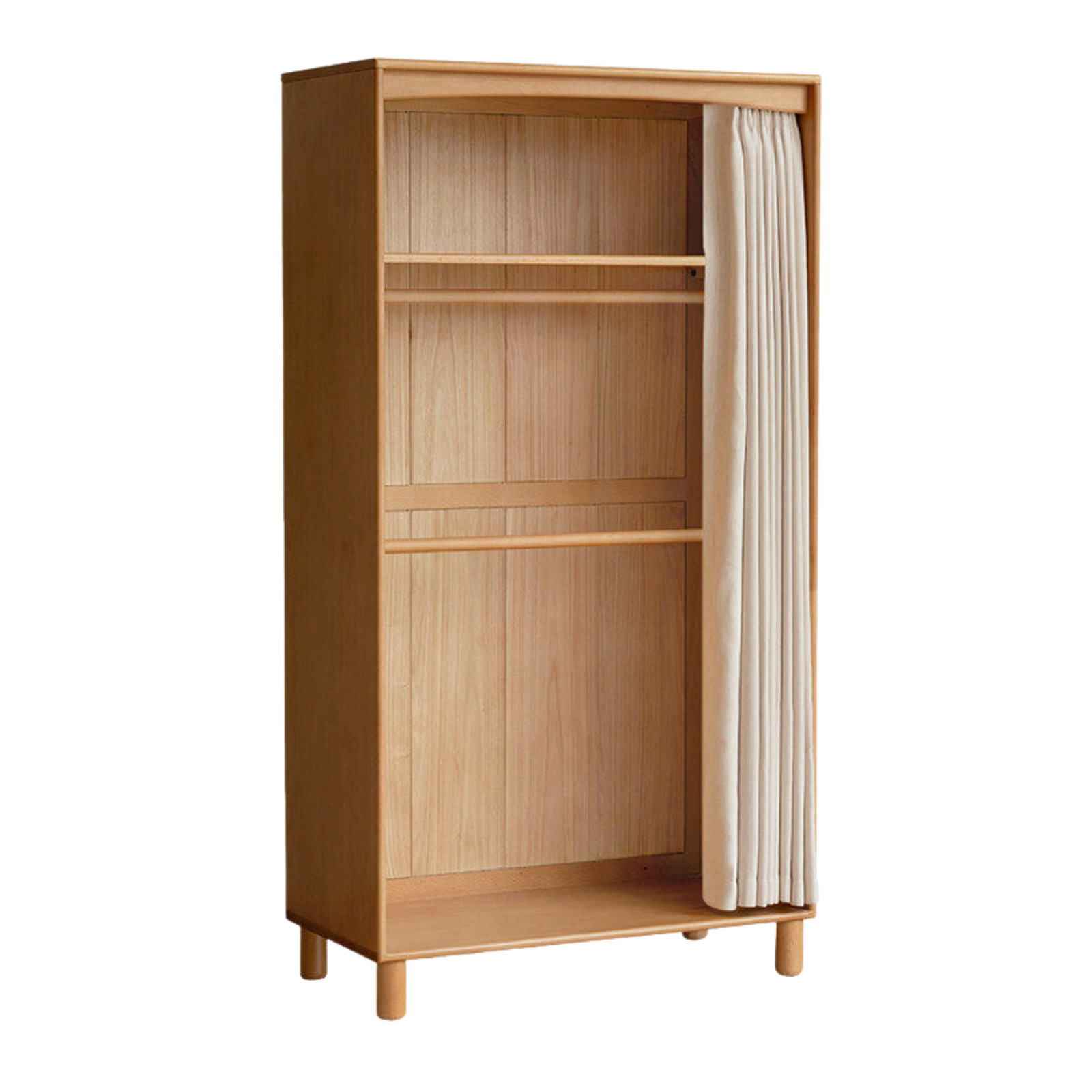 Beech, Rubber Solid Wood Kids Wardrobe