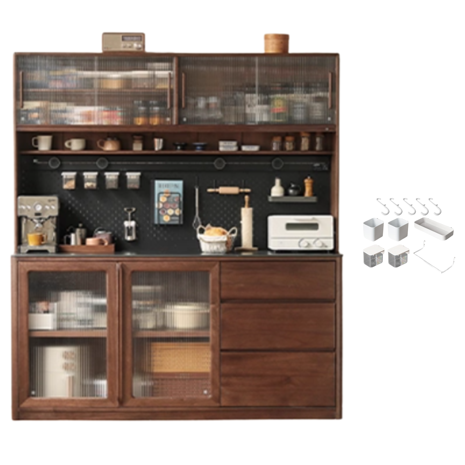 Sandalwood Solid Wood Rock Board Modern Sideboard