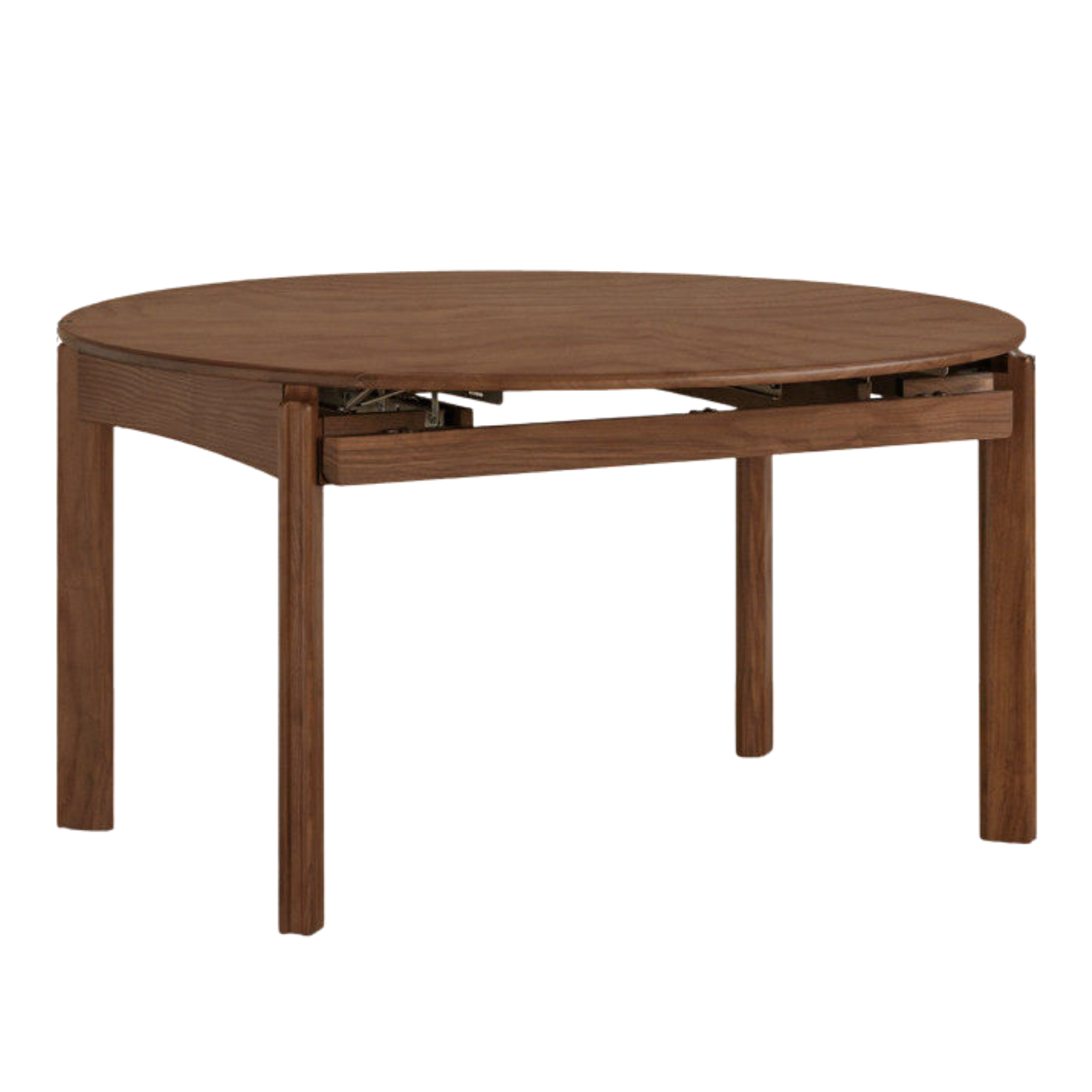 Black Walnut, Ash Solid Wood Retractable Round Dining Table