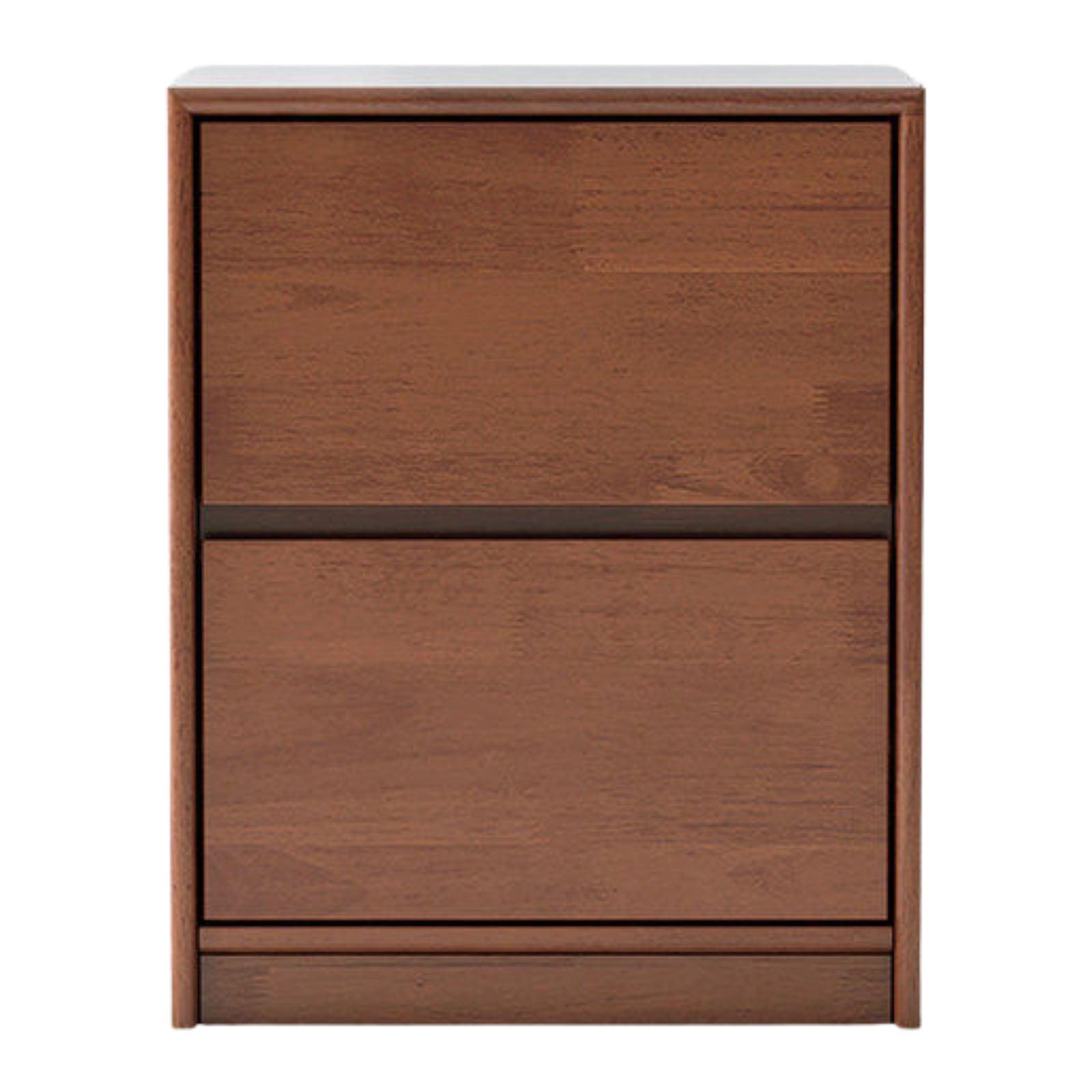 Oak Solid Wood, Solid Rubberwood Two Drawer Nightstand.