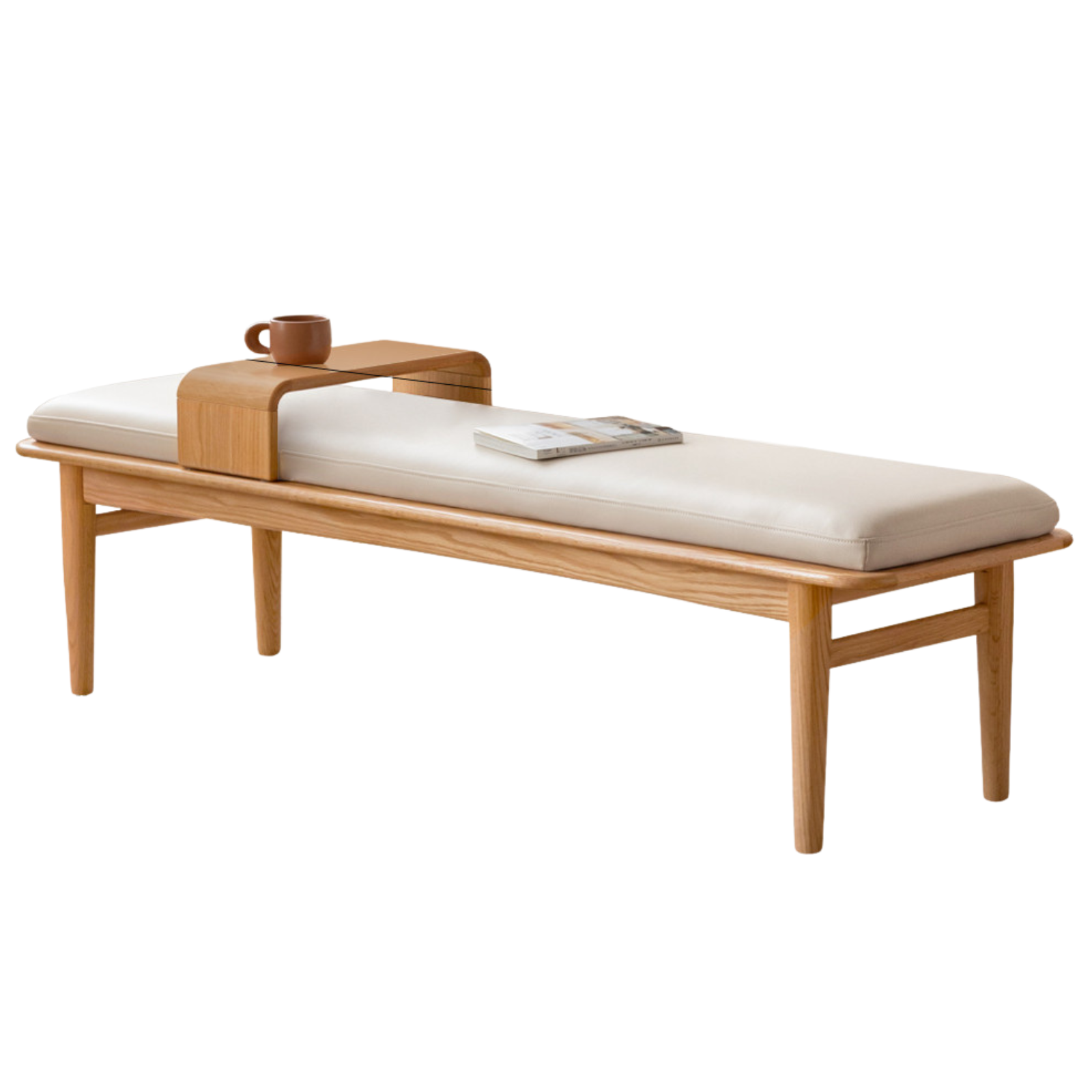 Oak Solid Wood Modern Long Soft Bench