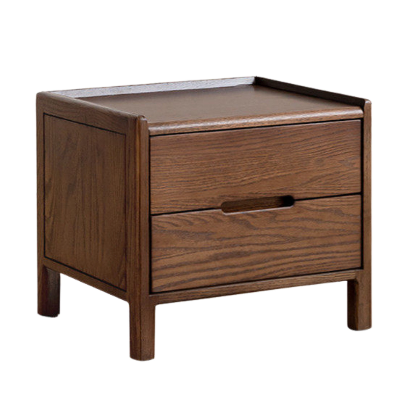 Rubberwood, Oak Solid Wood Simple Modern Style Nightstand