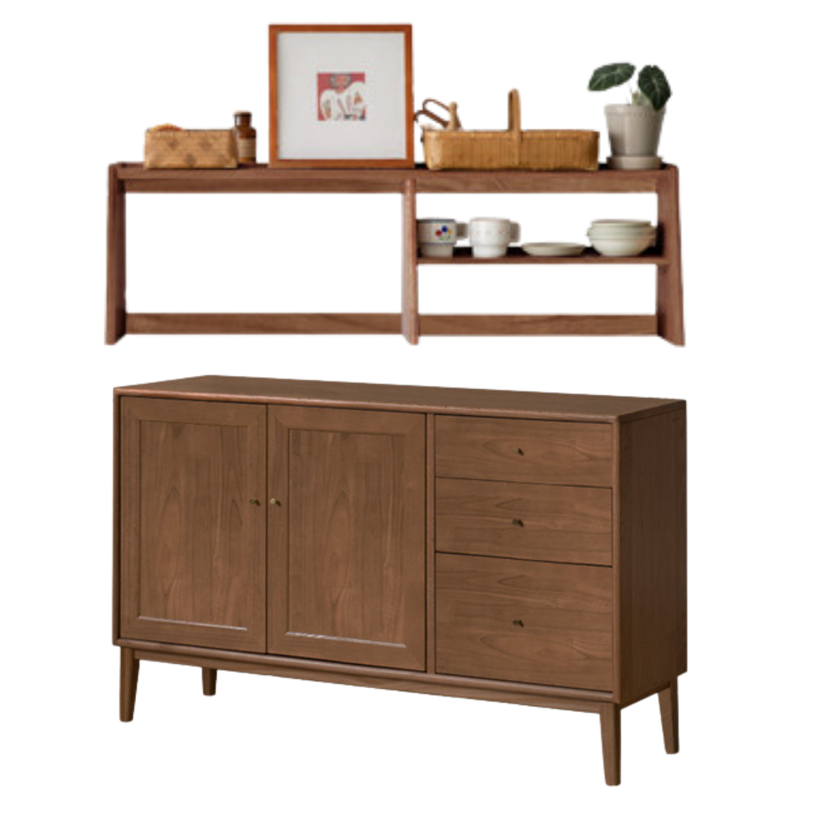Oak Solid Wood, Solid Rubberwood Classic Sideboard
